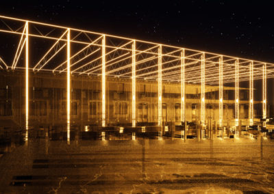 Plan 3D, Concours pour la rénovation du Musée d'Histoire Naturelle de Fribourg. Le projet imaginé mêle architecture, art et énergie.