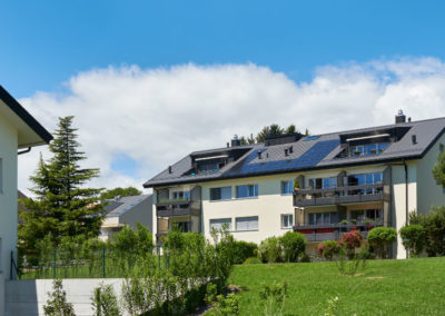 Grand Chemin 53-55 Epalinges, assainissement et transformation de deux immeubles de 10 appartements chacun,à Epalinges par Chiché Architectes